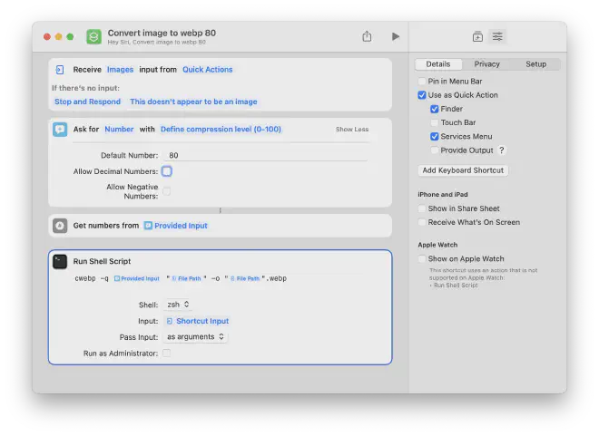 Finished Shortcuts recipe
